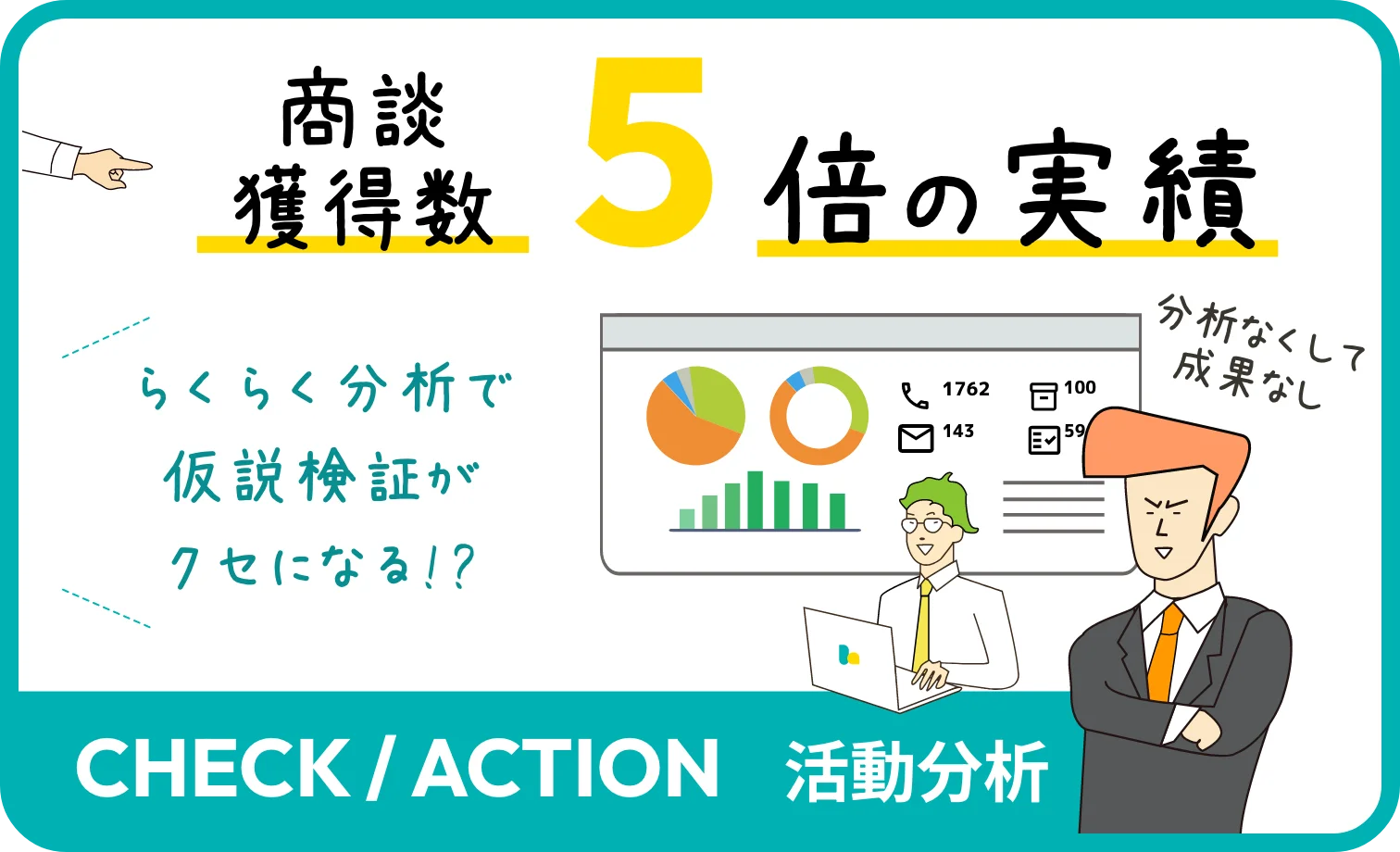 CHECK・ACTION 仮説検証がクセになる！？らくらくアポイント分析 商談数5倍の実績